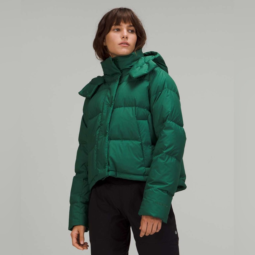 BNWT Lululemon Wunder Puff Cropped Jacket - Everglade Green